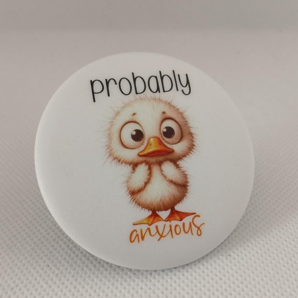 Probably Anxious Pet Button - White